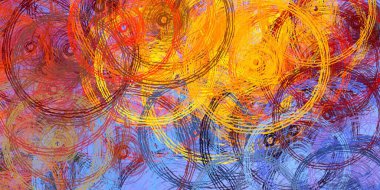 Soyut arka plan sanatı. 2D çizim. Etkileyici yağlı boya resim. Tuvalde fırça darbeleri. Modern sanat. Çok renkli arkaplan. Çağdaş sanat. İfade. Sanatsal dijital palet.