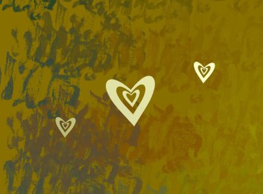 Soyut Sevgililer Günü arkaplan sanatı. Kalpler tuvalde. Çok renkli romantik bir fon. Çağdaş sanat. Sanatsal dijital palet.