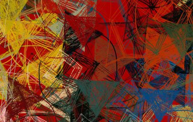 Soyut arka plan sanatı. 2D çizim. Etkileyici yağlı boya resim. Tuvalde fırça darbeleri. Modern sanat. Çok renkli arkaplan. Çağdaş sanat. İfade. Sanatsal dijital palet.