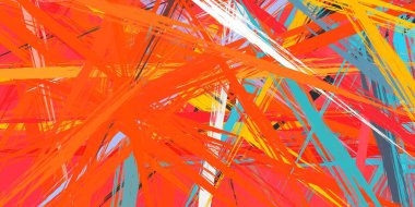 Soyut arka plan sanatı. 2D çizim. Etkileyici yağlı boya resim. Tuvalde fırça darbeleri. Modern sanat. Çok renkli arkaplan. Çağdaş sanat. İfade. Sanatsal dijital palet.
