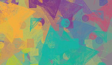 Soyut arka plan sanatı. 2D çizim. Etkileyici yağlı boya resim. Tuvalde fırça darbeleri. Modern sanat. Çok renkli arkaplan. Çağdaş sanat. İfade. Sanatsal dijital palet.