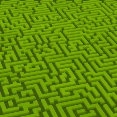 Renkli labirent arkaplanı, kopya alanı ile 3d illüstrasyon  