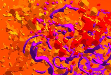 Soyut arka plan sanatı. 3 boyutlu illüstrasyon. Tuvalde fırça darbeleri. Çok renkli arkaplan. Çağdaş sanat. Sanatsal dijital palet.