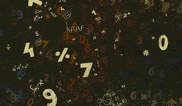 Matematica Illustrazione Sfondo Astratto Con Numeri Copiare Spazio — Foto Stock