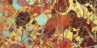 Soyut arka plan sanatı. 2D çizim. Etkileyici yağlı boya resim. Tuvalde fırça darbeleri. Modern sanat. Çok renkli arkaplan. Çağdaş sanat. İfade. Sanatsal dijital palet.