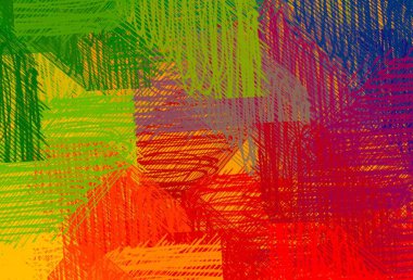 Soyut arka plan sanatı. 2D çizim. Etkileyici yağlı boya resim. Tuvalde fırça darbeleri. Modern sanat. Çok renkli arkaplan. Çağdaş sanat. İfade. Sanatsal dijital palet.