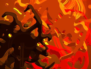 Soyut arka plan sanatı. 3 boyutlu illüstrasyon. Tuvalde fırça darbeleri. Çok renkli arkaplan. Çağdaş sanat. Sanatsal dijital palet.