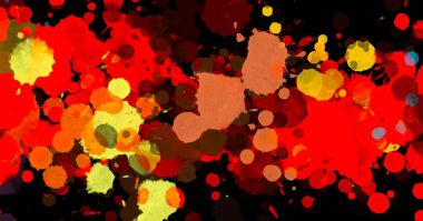 Soyut arka plan sanatı. Tuvalde lekeler olan üç boyutlu çizim. Çok renkli arkaplan. Çağdaş sanat. Sanatsal dijital palet.