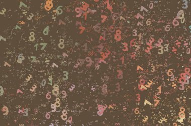 Matematik. 2D çizim. Numaralı soyut arkaplan, boşluğu kopyala 
