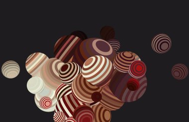 Soyut arkaplan, çok renkli balonlu 3D resim. Çağdaş sanat. Sanatsal dijital palet