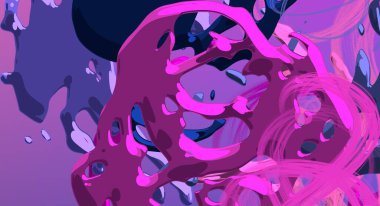 Soyut arka plan sanatı. 3 boyutlu illüstrasyon. Tuvalde fırça darbeleri. Çok renkli arkaplan. Çağdaş sanat. Sanatsal dijital palet.