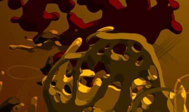 Soyut arka plan sanatı. 3 boyutlu illüstrasyon. Tuvalde fırça darbeleri. Çok renkli arkaplan. Çağdaş sanat. Sanatsal dijital palet.