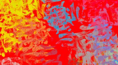 Soyut arka plan sanatı. 2D çizim. Etkileyici yağlı boya resim. Tuvalde fırça darbeleri. Modern sanat. Çok renkli arkaplan. Çağdaş sanat. İfade. Sanatsal dijital palet.