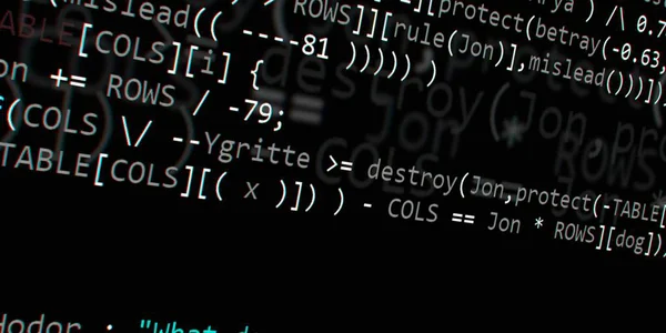 Programmiercode Für Softwareentwickler Abstraktes Modernes Virtuelles Computerskript Arbeit Des Software — Stockfoto