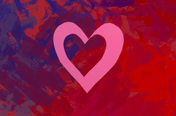 Abstract Valentine Background Art Corazones Sobre Lienzo Fondos Románticos Multicolor — Foto de Stock