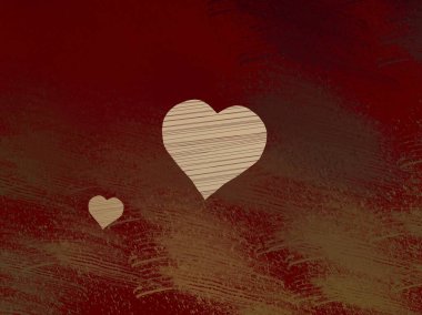 Soyut Sevgililer Günü arkaplan sanatı. Kalpler tuvalde. Çok renkli romantik bir fon. Çağdaş sanat. Sanatsal dijital palet.