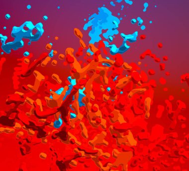 Soyut arka plan sanatı. 3 boyutlu illüstrasyon. Tuvalde fırça darbeleri. Çok renkli arkaplan. Çağdaş sanat. Sanatsal dijital palet.