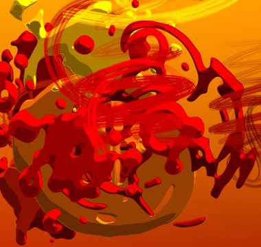 Soyut arka plan sanatı. 3 boyutlu illüstrasyon. Tuvalde fırça darbeleri. Çok renkli arkaplan. Çağdaş sanat. Sanatsal dijital palet.