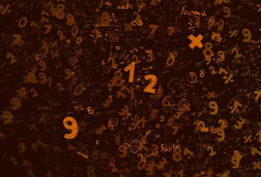 Matematik. 2D çizim. Numaralı soyut arkaplan, boşluğu kopyala 