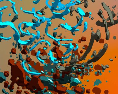 Soyut arka plan sanatı. 3 boyutlu illüstrasyon. Tuvalde fırça darbeleri. Çok renkli arkaplan. Çağdaş sanat. Sanatsal dijital palet.