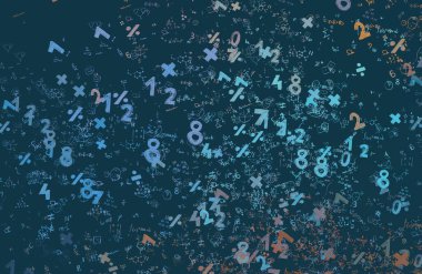 Matematik. 2D çizim. Numaralı soyut arkaplan, boşluğu kopyala 