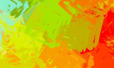 Soyut arka plan sanatı. 2D çizim. Etkileyici yağlı boya resim. Tuvalde fırça darbeleri. Modern sanat. Çok renkli arkaplan. Çağdaş sanat. İfade. Sanatsal dijital palet.