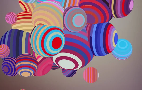 Sfondo Astratto Illustrazione Con Palloncini Multicolori Arte Contemporanea Tavolozza Digitale — Foto Stock