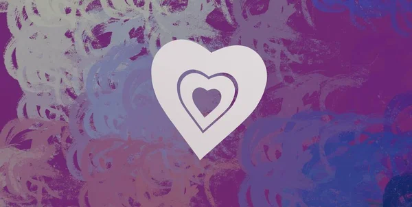 Abstrakt Valentine Bakgrund Konst Hjärtan Duk Flerfärgad Romantisk Bakgrund Samtida — Stockfoto