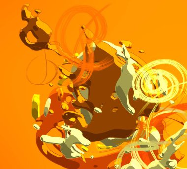 Soyut arka plan sanatı. 3 boyutlu illüstrasyon. Tuvalde fırça darbeleri. Çok renkli arkaplan. Çağdaş sanat. Sanatsal dijital palet.