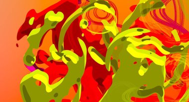 Soyut arka plan sanatı. 3 boyutlu illüstrasyon. Tuvalde fırça darbeleri. Çok renkli arkaplan. Çağdaş sanat. Sanatsal dijital palet.