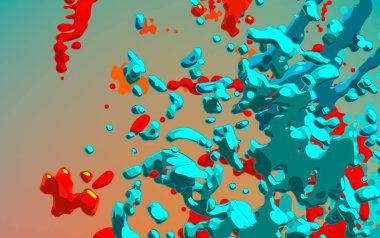 Soyut arka plan sanatı. 3 boyutlu illüstrasyon. Tuvalde fırça darbeleri. Çok renkli arkaplan. Çağdaş sanat. Sanatsal dijital palet.