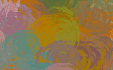 Soyut arka plan sanatı. 2D çizim. Etkileyici yağlı boya resim. Tuvalde fırça darbeleri. Modern sanat. Çok renkli arkaplan. Çağdaş sanat. İfade. Sanatsal dijital palet.