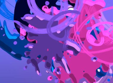 Soyut arka plan sanatı. 3 boyutlu illüstrasyon. Tuvalde fırça darbeleri. Çok renkli arkaplan. Çağdaş sanat. Sanatsal dijital palet.