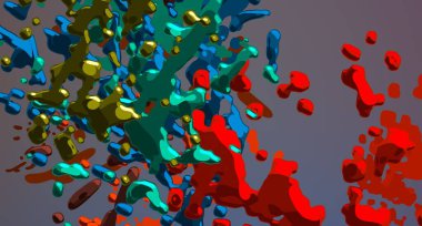 Soyut arka plan sanatı. 3 boyutlu illüstrasyon. Tuvalde fırça darbeleri. Çok renkli arkaplan. Çağdaş sanat. Sanatsal dijital palet.