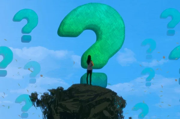 Abstract Background Human Silhouette Question Marks — Stock Photo, Image