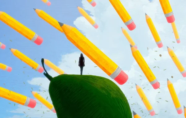 Abstract Background Human Silhouette Pencils — Stock Photo, Image