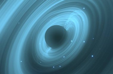 Soyut arka plan sanatı. Siyah arka planda neon halkalar. Uzay temalı sanatsal dijital arkaplan.