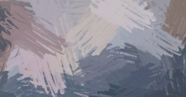 Soyut arka plan sanatı. 2D çizim. Etkileyici yağlı boya resim. Tuvalde fırça darbeleri. Modern sanat. Çok renkli arkaplan. Çağdaş sanat. İfade. Sanatsal dijital palet.