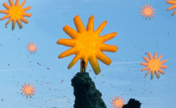 실루엣 기하학적 태양의 — 스톡 사진
