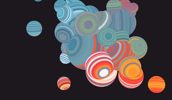 Fond Abstrait Illustration Avec Ballons Multicolores Art Contemporain Palette Numérique — Photo