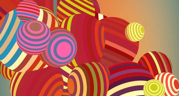 Abstrakt Bakgrund Illustration Med Flerfärgade Ballonger Samtida Konst Konstnärlig Digital — Stockfoto