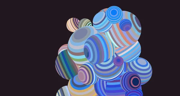 Абстрактний Фон Ілюстрація Різнокольоровими Кульками Сучасне Мистецтво Художня Цифрова Палітра — стокове фото