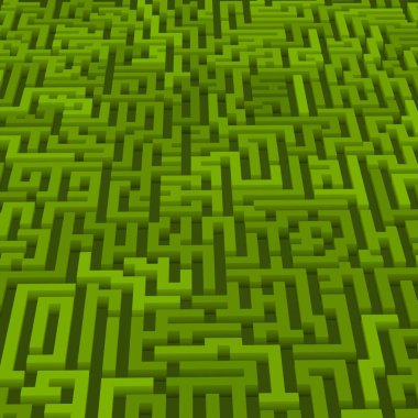 Renkli labirent arkaplanı, kopya alanı ile 3d illüstrasyon  