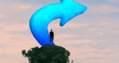 İnsan silueti ve okları ile soyut arkaplan