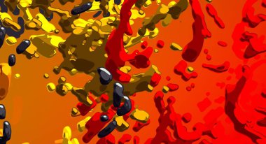 Soyut arka plan sanatı. 3 boyutlu illüstrasyon. Tuvalde fırça darbeleri. Çok renkli arkaplan. Çağdaş sanat. Sanatsal dijital palet.