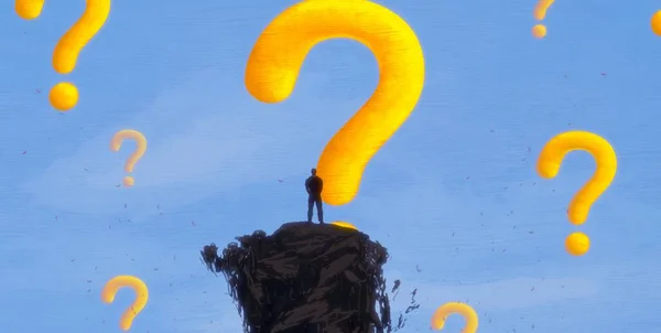 Abstract Background Human Silhouette Question Marks — Stock Photo, Image