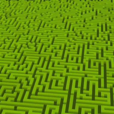 Renkli labirent arkaplanı, kopya alanı ile 3d illüstrasyon  