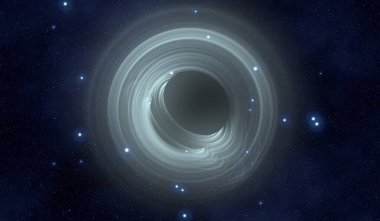 Soyut arka plan sanatı. Siyah arka planda neon halkalar. Uzay temalı sanatsal dijital arkaplan.