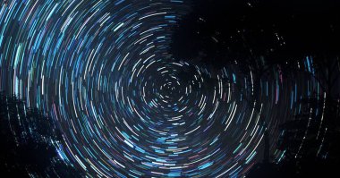 Radyal bulanık yıldızlı soyut bir arkaplan. 3 boyutlu illüstrasyon. Kusursuz döngü