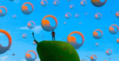 İnsan silueti ve işaretleriyle soyut arkaplan